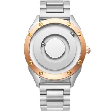 Imagem de EUTOUR Relógios masculinos masculinos de designer à prova d'água analógico quartzo relógio masculino magnético de aço inoxidável relógio de pulso fashion relógios grandes para homens,