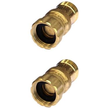 Imagem de Regulador redutor de pressão de água de 15 psi para fita de gotejamento, rosca de mangueira de 3/10.2 cm, pressão de entrada máxima de 120 psi, latão sem chumbo, baixa taxa de fluxo, qtd: 2