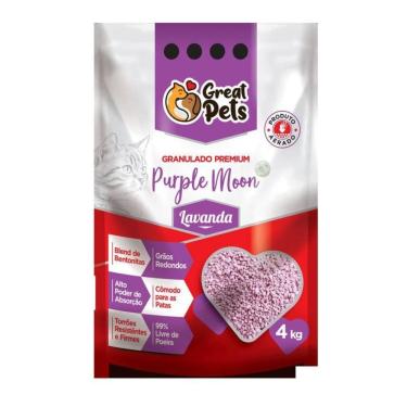 Imagem de Areia Granulado Higiênico Gato Linha Purple Moon Lavanda 4kg