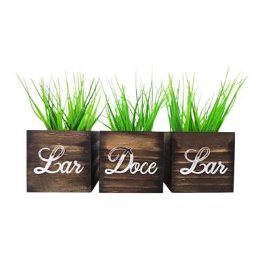 Imagem de Vasinhos Decorativos - Frase Lar Doce Lar - Enfeite de Mesa - Magicril