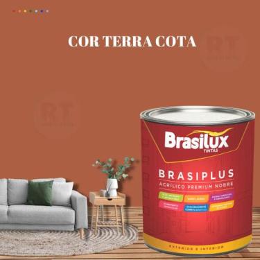 Imagem de Tinta de Parede  Semi Brilho Laranja 800ml Brasiplus Acrilica Lavável.