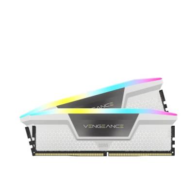 Imagem de CORSAIR VENGEANCE RGB DDR5 RAM 64GB (2x32GB) 6000MHz CL40 Intel XMP iCUE Memória de Computador Compatível - Branco (CMH64GX5M2B6000C40W)