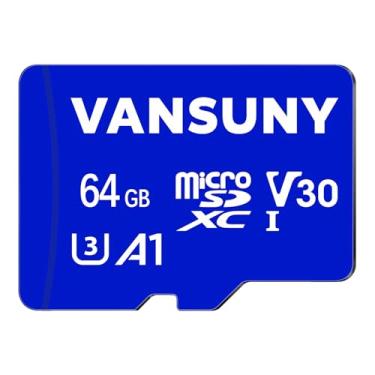 Imagem de Vansuny Cartão micro SD 64GB microSDXC cartão de memória com adaptador SD A1 App Performance V30 4K Gravação de vídeo C10 U3 Micro SD para telefone, câmera de segurança, câmera de painel, câmera de ação