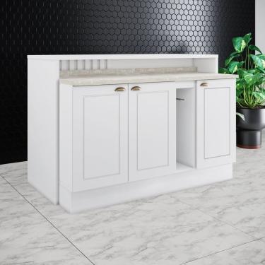 Imagem de  Kit Ilha Gourmet 3 Portas com Tampo Internacional Branco