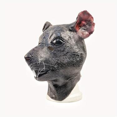 Imagem de Máscara de látex com cabeça de animal, fantasia de Halloween, baile de máscaras de borracha para festa de carnaval (Mouse)