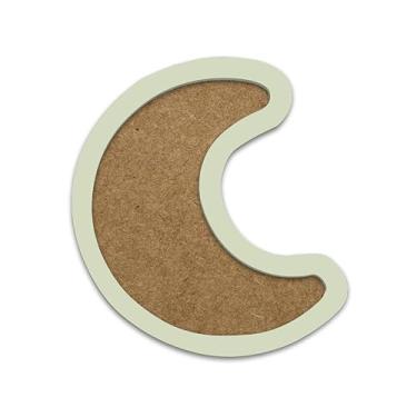 Imagem de Moldura Em Forma De Lua Para Amigurumi Em Mdf Colorido Cor:AMARELO BAUNILHA;Tamanho:21,7x27,3 cm