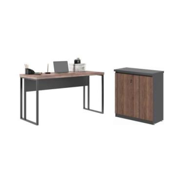 Imagem de Mesa 1200 e Armário Balcao Maria Noce Preto  - CasaH