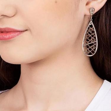 Imagem de Brinco de Ouro Rommanel Gota com Coração Liso Antialérgico e Delicado 