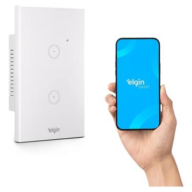 Imagem de Interruptor Inteligente Elgin - Wi-Fi - Painel Touch - 2 Botões - Compativel com Alexa e Google