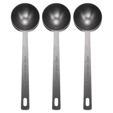 Imagem de HARFINGTON 3 colheres medidoras individuais, 2 colheres de sopa (6 colheres de chá, 30 ml) colher de chá/colher de sopa de aço inoxidável 304 única tigela quadrada pequena colher de medição de cabo