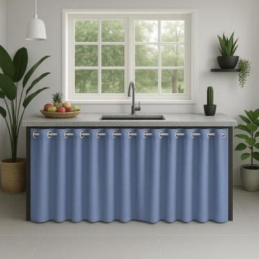 Imagem de Cortina Pia De Cozinha Para Varão PVC Impermeável - Feffo Cortinas, Co