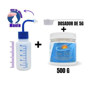 Imagem de Kit Lavagem Nasal Garrafinha 250ml + Sal 500g c/ Dosador - Ecommerce F