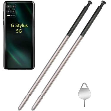 Imagem de Caneta de reposição para Moto G Stylus 5G Stylus 5G, caneta de toque parcial para Motorola Moto G Stylus 5G 2021 XT2131 Todas as Verison Touch Pen com pino de ejeção (2 peças preta)