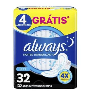 Imagem de Absorvente Always Noites Tranquilas Cobertura Seca com Abas 32 unidade
