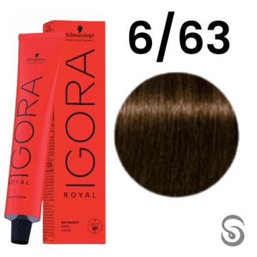 Imagem de Schwarzkopf Igora Royal Coloração 6/63 Louro Escuro Marrom Mate 60ml, 