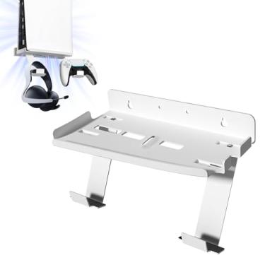 Imagem de REEYEAR Kit De Suporte Vertical Para Parede Ps5 Pro E Slim, Metal Grosso Com Revestimento Em Pó, Inclui Suporte Para Controle E Headset, Monte Seu Console Playstation 5 Pro Slim Ao Lado Da Tv, Bran