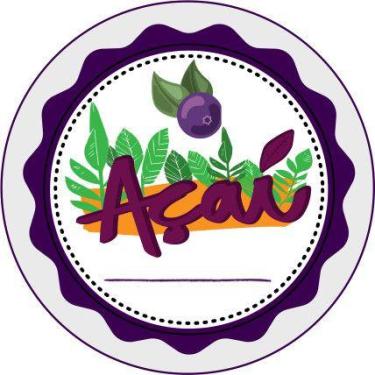 Imagem de 50 100 150 200 unidades adesivo etiqueta tag redondo 3,5 cm açai no de