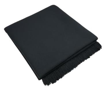 Imagem de Manta Para Sofá Grande Casal 2,40x1,80m Algodão Natural Artesanal Decorativa Coberta Franja(Preto)