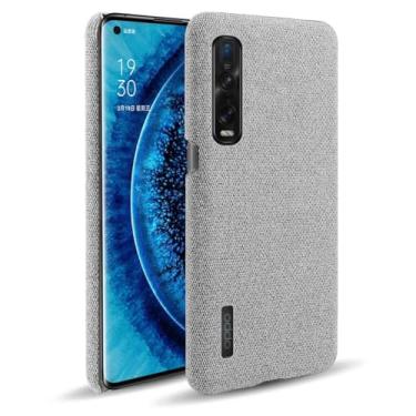 Imagem de Capa para OPPO Find X2 PRO,Capa desenhada em lona,Case Protetora Ultrafina com Empunhadura Macia,Design em Tecido Antichoque e Antiarranhões-Light gray