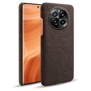 Imagem de Capa para OPPO Realme GT5 PRO,Capa desenhada em lona,Case Protetora Ultrafina com Empunhadura Macia,Design em Tecido Antichoque e Antiarranhões-Brown