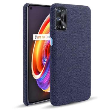 Imagem de Capa para OPPO Realme X7 PRO,Capa desenhada em lona,Case Protetora Ultrafina com Empunhadura Macia,Design em Tecido Antichoque e Antiarranhões-Blue