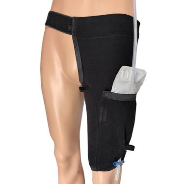 Imagem de WEEOATAR Bolsa de perna unissex para cateter, dispositivo de estabilização, bolsa de nefrostomia, roupa íntima para foley, nefrostomia, cateteres suprapúbicos e biliares, comporta bolsa de urina de