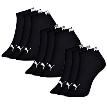 Imagem de 9 Pares Meia Cano Curto Sapatilha Feminino Original Nf - Selene, Preto