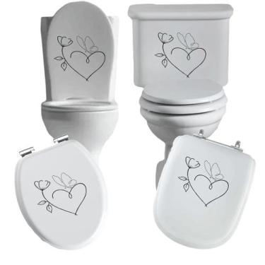 Imagem de Adesivo flor 1 vaso sanitário privada caixa acoplada descarga azulejo 