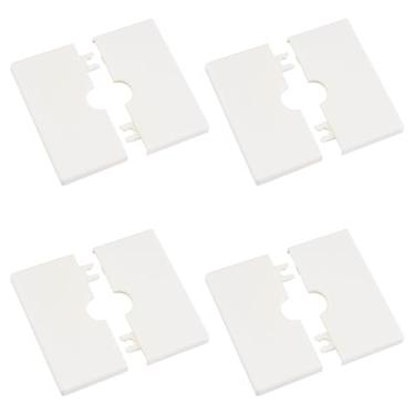 Imagem de UFURMATE Capas de parede de tubo, 4 peças de placas de proteção quadradas de plástico de 16 mm capas de furo de parede com cabo autoadesivo capas decorativas para decoração (branco perolado)