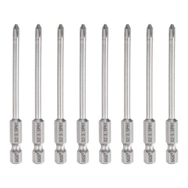 Imagem de HARFINGTON 8 peças de chave de fenda Phillips número 1 PH1 haste sextavada de 1/10.2 cm 3,15" (80 mm) de comprimento 0,4 cm broca magnética de cabeça cruzada S2 chave de fenda industrial de aço para