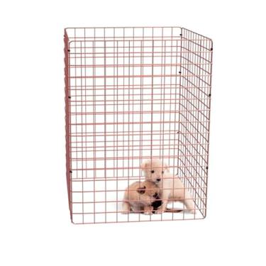 Imagem de Cercado Móvel Pet Grande Dobrável para Cachorros Pequeno e Médio Porte Coelho 80cm Altura Cercadinho Articulado Portátil (ROSE, 4 TELAS)