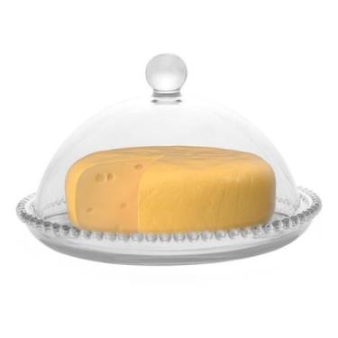 Imagem de Queijeira Wolff De Vidro Premium Elegante Luxo Cozinha Pearl