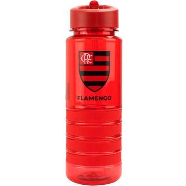 Imagem de Garrafa Squeeze Plástica Com Canudo 700ml Flamengo CRF Ref.:DF6603-5 -