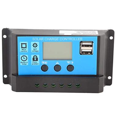 Imagem de Qanyegn PWM 12V 24V Controlador de carga solar dupla, regulamento do painel solar, regulador de carga do painel solar USB Regulador LCD Display 10/20/30A (YJSS-10A)