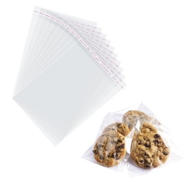 Imagem de Handmd 200 unidades de sacos de celofane transparentes e resseláveis, selagem autoadesiva, sacos de plástico para violoncelo OPP, ótimos para biscoitos pequenos, doces, joias, embrulho de presente