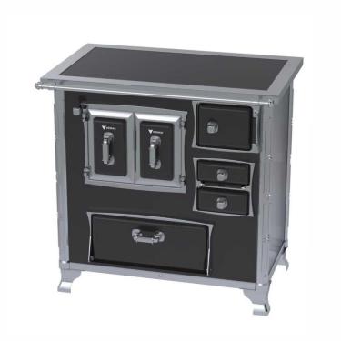 Imagem de Fogão a Lenha N° 01 Século XVIII GII Premium Preto Gab. Chapa Vitrocerâmica Saída Esquerda Sem Tampa - Venax