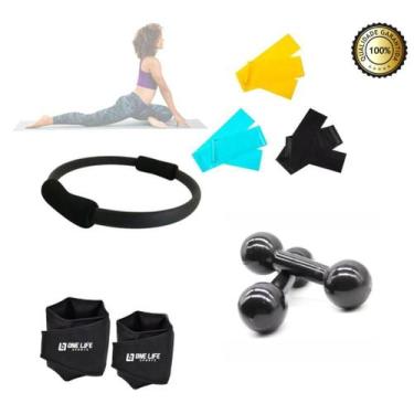 Imagem de Kit Yoga Pilates Anel + Halter + Kit Faixa + Caneleira 1 Kg - Infinity