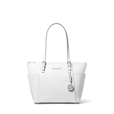 Imagem de Michael Kors Bolsa com zíper superior Jet Set, Ferragens prateadas/branco óptico, One Size