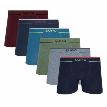 Imagem de Cueca Lupo 733 Kit 6 Peças Boxer Microfibra Sem Costura, Sortidas, M