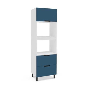 Imagem de Paneleiro Meena 2 Portas 1 Gaveta Azul e Branco - Modern