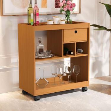 Imagem de Aparador 1 Gaveta Jb 4000 Nature - Jb Bechara, Marrom Claro, Moderno