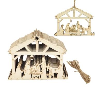 Imagem de Xonzmmk Pacote Com 30 Recortes De Madeira 4" Para Presépios, Enfeites Pendurados Inacabados Belém, Etiquetas Presente Artesanais Faça Você Mesmo Projeto Decoração Festa Em Casa