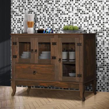 Imagem de Balcão Buffet Madeira Maciça Imbuia Kalyn Shop Jm