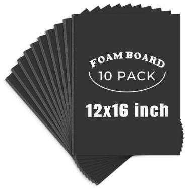 Imagem de AUEAR Pacote Com 10 Painéis De Espuma Preta 12X16, Cartolina Para Pôster, Exibição, Montagem, Impressão, Apresentação E Projetos, 3/16'' Espessura