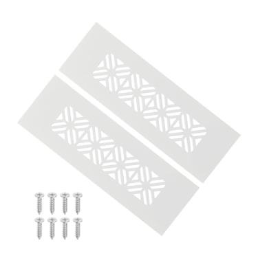 Imagem de PATIKIL Capa de ventilação de porta de 15 x 5 cm, 2 peças de capa de ventilação de grade de alumínio resistente com parafusos de montagem para porta de guarda-roupa de armário, branca
