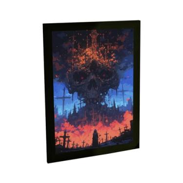 Imagem de Quadro Decorativo Games Ilustração 8 Bit Cemiterio Decoração Poster Quarto Sala