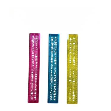Imagem de RéGua de PláStico de 30 Cm com Letras e NúMeros Vazados(3PCS)