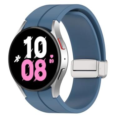 Imagem de Pulseira magnética compatível com Samsung Galaxy Watch Ultra de 47 mm, pulseira esportiva de silicone macio para Galaxy Watch 7 6 5 4 de 44 mm e 40 mm e homens / 6 Classic de 47 mm e 43 mm/5 Pro de 45