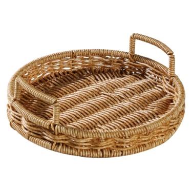 Imagem de Cesta de frutas tecida 28 x 7,6 cm (11 x 7,5 cm) PP com alça bandeja de tecido suave e fácil de lavar