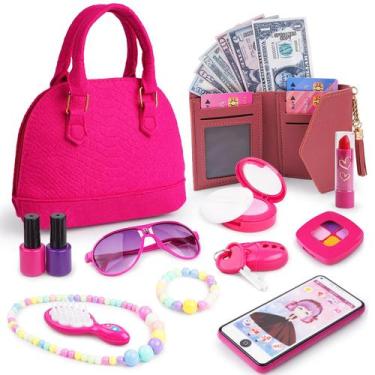 Imagem de Conjunto De Bolsa De Brincar De Maquiagem Para Meninas 23 Peças Com Bo